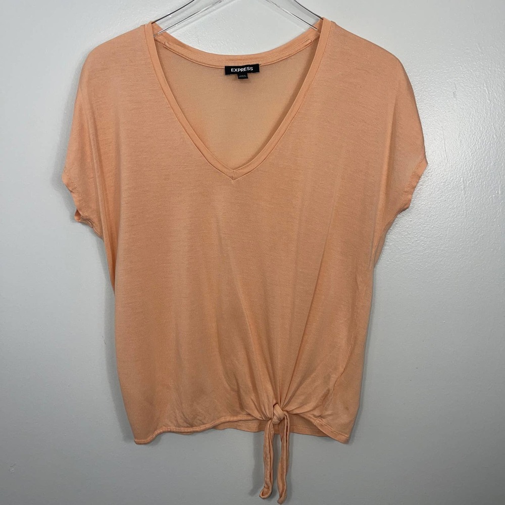 EXPRESS Peach Colored Side Tied T-Shirt Small